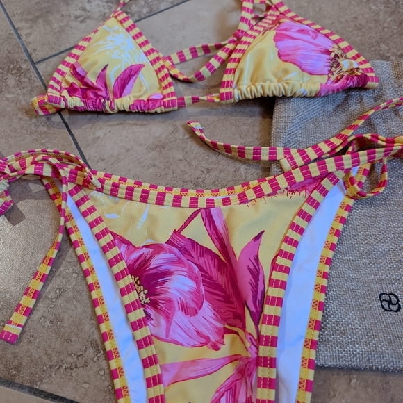 Samiol Small NWT Yellow and Pink Bikini Set - Picture 2 of 3